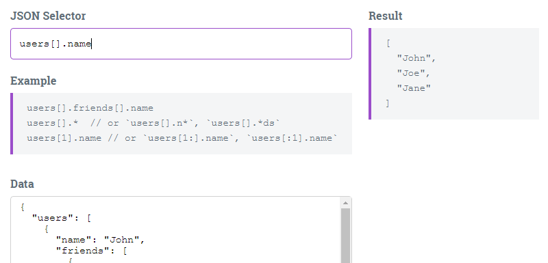 JSON Selector